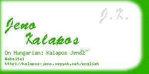 jeno kalapos business card